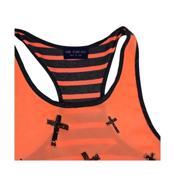 The Classic Orange and Black Striped Tank Top - Picture 4 of 7